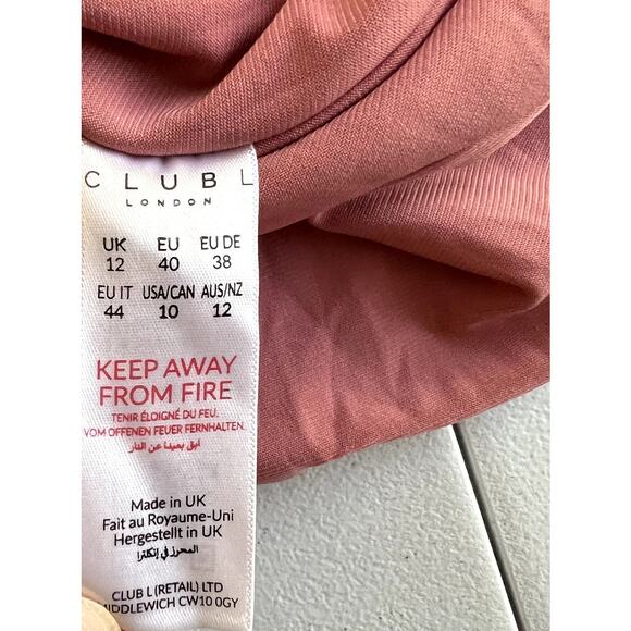 Club L London Shift Dress Women Size 8 Pink Party Holiday Wedding Flattering - Picture 9 of 10